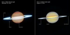 Hubble and Webb deliver unprecedented Saturn imagery in dual-spectrum capture