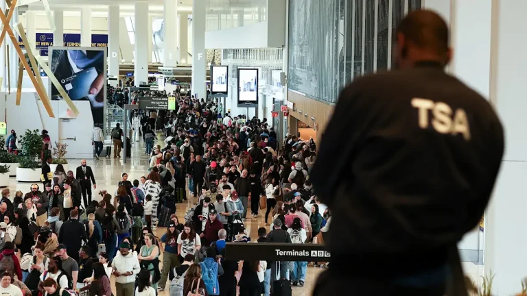 TSA airport security checkpoint line