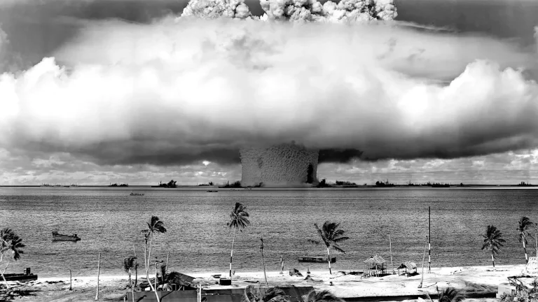 Nuclear canal blasting through mountains