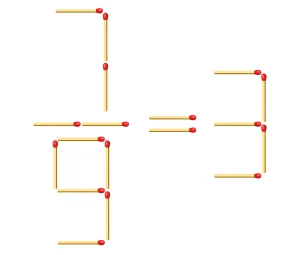 Matchstick equation puzzle solution