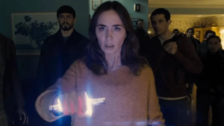 Emily Blunt in Disclosure Day action scene