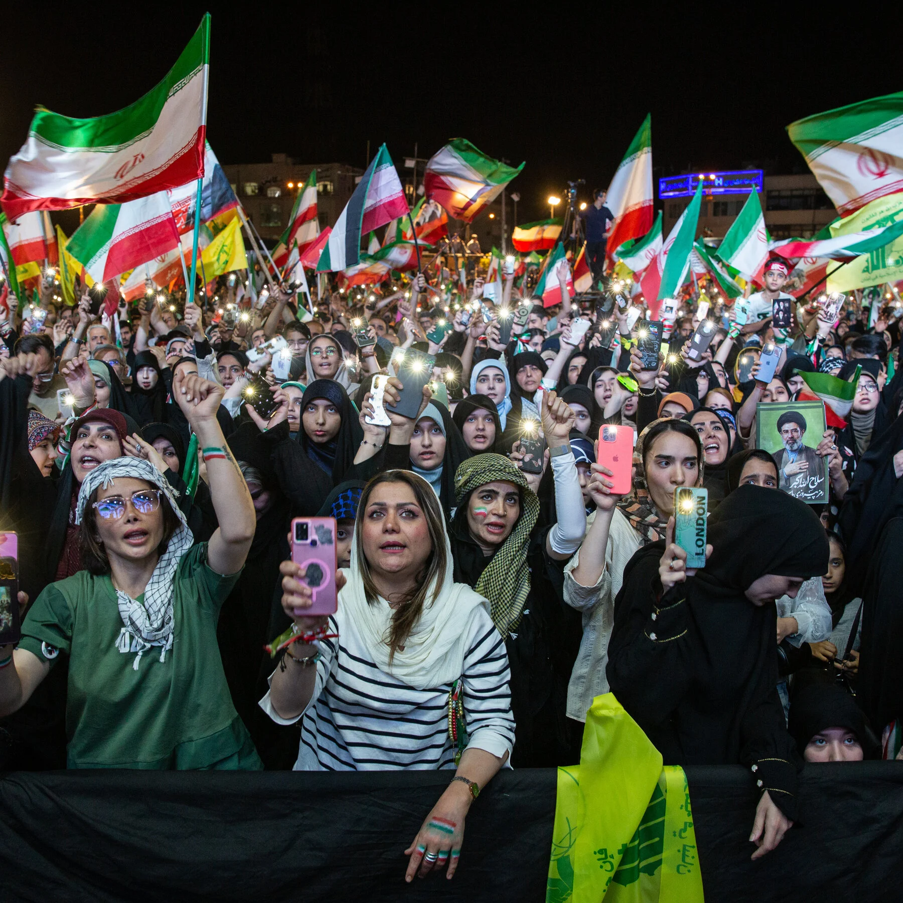 Iran Loyalists Embrace Broader Nationalism, Unveiling Women Supporters