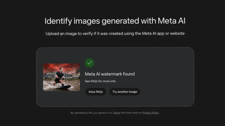 Meta AI detection tool launch