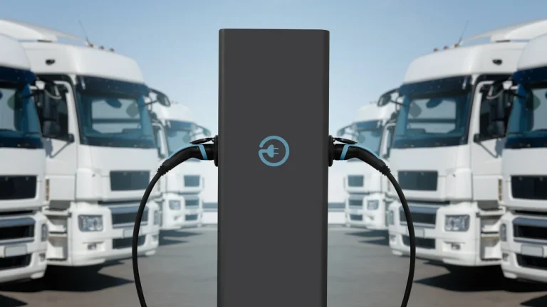 Electric trucks sharing charging stations