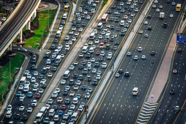 Traffic jam math illustration