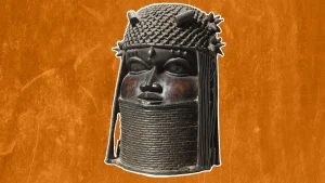 Benin bronze king portrait