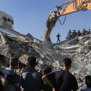Gaza building collapse aftermath