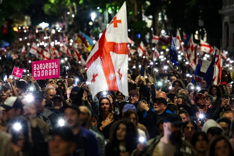 Georgia free speech crackdown illustration