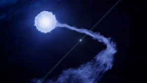 Stellar wind plasma flaring neutron star