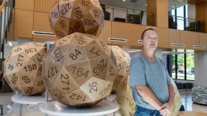 Fair 60-sided dice sculpture